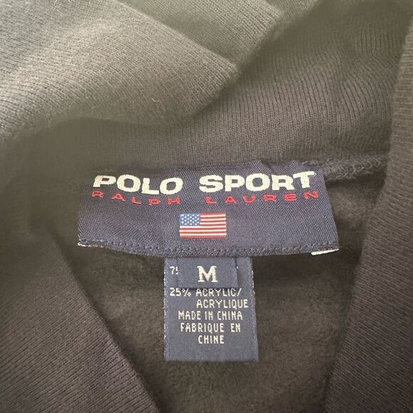 POLO SPORT RALPH LAUREN Navy Vintage y2k pullover Sweater sz M shawl Neckline - Picture 5 of 8